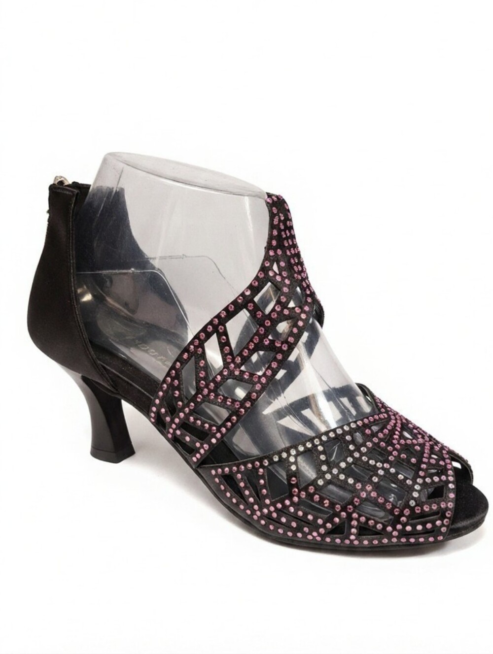 Rhinestone Gatsby Style Costume Dance Shoes 8 1/2